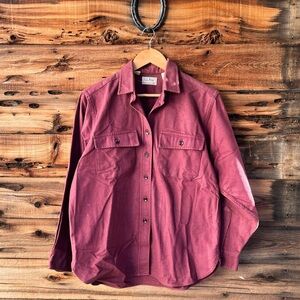 L.L. BEAN | Vintage Women’s Maroon Button-Up Chamois Cloth Shirt 12